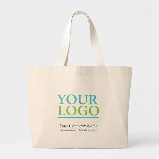Your Company Logo, Name & Website Promo. Large Tote Bag (Front)