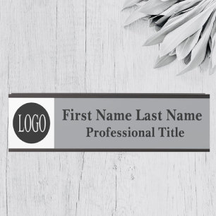 Your Company Logo Office Door Sign Grey