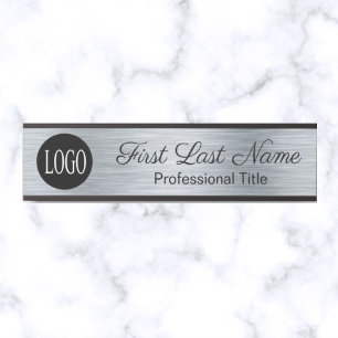 Your Company Logo Office Door Sign Metallic Look