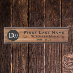 Your Company Logo Office Door Sign Rustic Wood