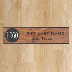 Your Company Logo Office Door Sign Rustic Wood