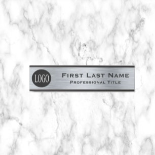 Your Company Logo Office Door Sign Silver Look