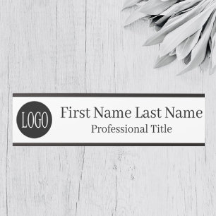 Your Company Logo Office Door Sign White and Black