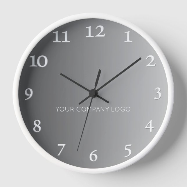 YOUR COMPANY LOGO,personalised,add your text Clock (Front)