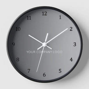 YOUR COMPANY LOGO,personalised,add your text Clock