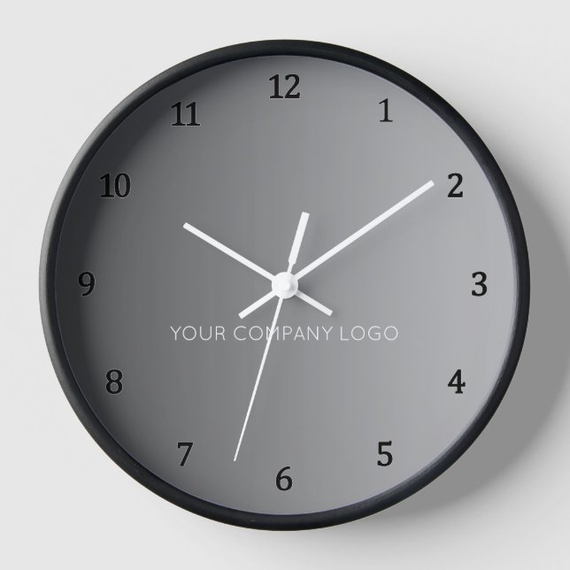 YOUR COMPANY LOGO,personalised,add your text Clock (Front)