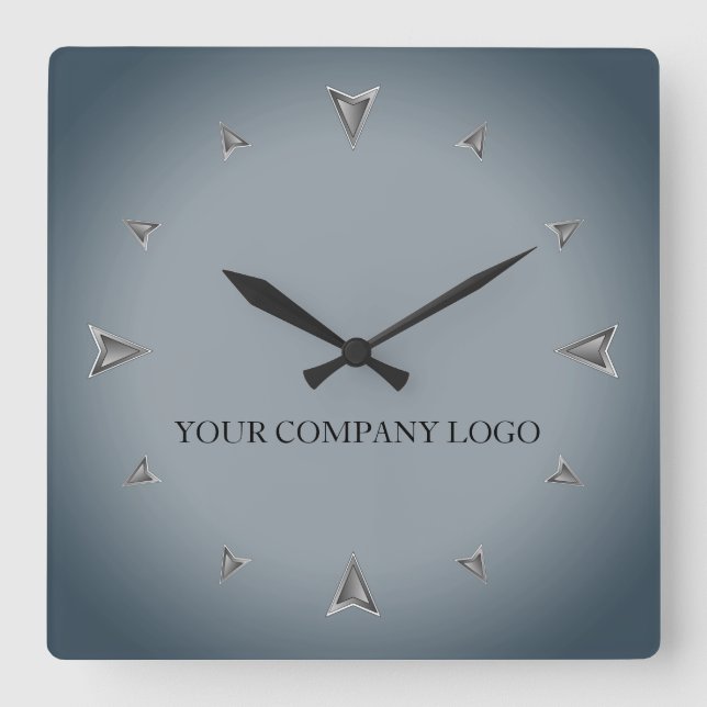 YOUR COMPANY LOGO,personalised,add your text Large Square Wall Clock (Front)