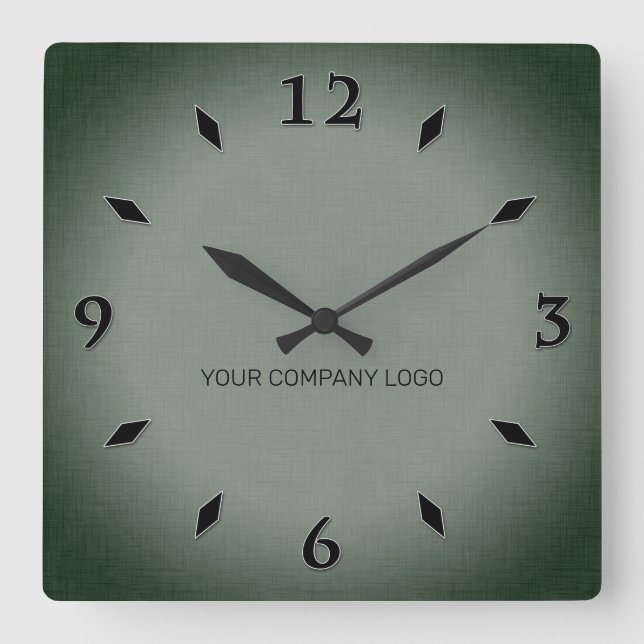 YOUR COMPANY LOGO,personalised,add your text Squar Square Wall Clock (Front)