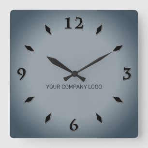 YOUR COMPANY LOGO,personalised,add your text Square Wall Clock