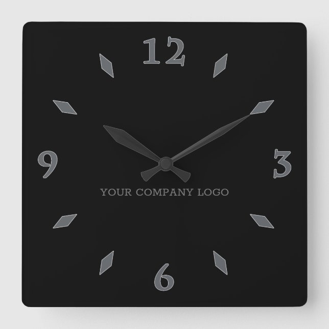 YOUR COMPANY LOGO,personalised,add your text Square Wall Clock (Front)