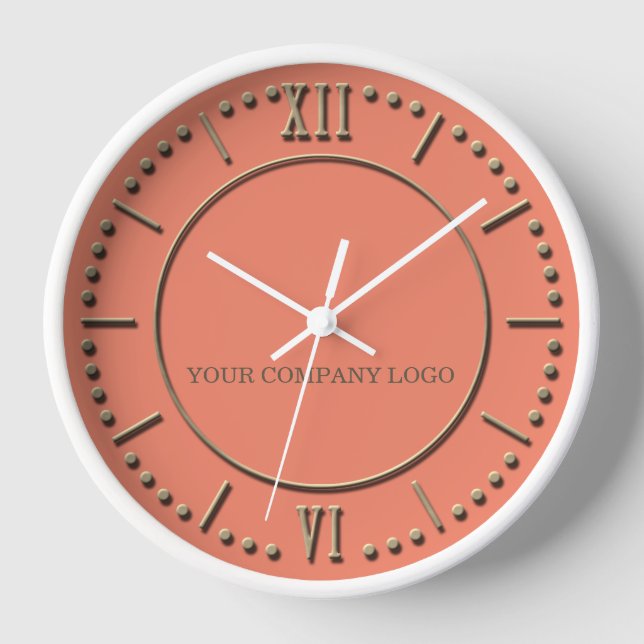 YOUR COMPANY LOGO,personalized,add your text Clock (Front)