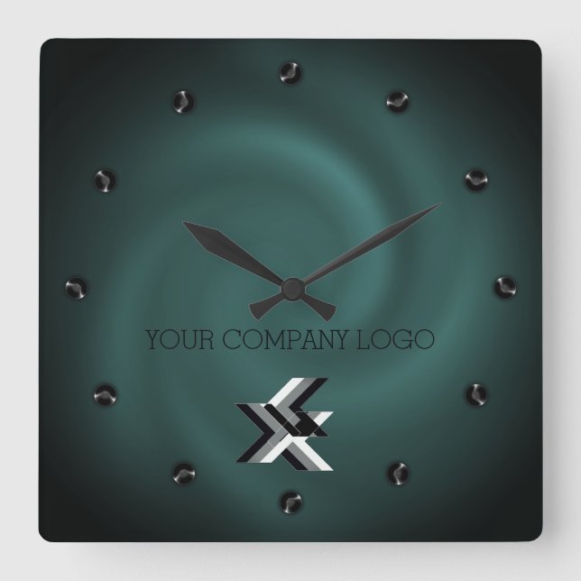 YOUR COMPANY LOGO,personalized,add your text Square Wall Clock (Front)