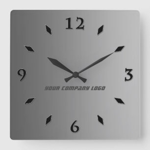 YOUR COMPANY LOGO,personalized,add your text Square Wall Clock