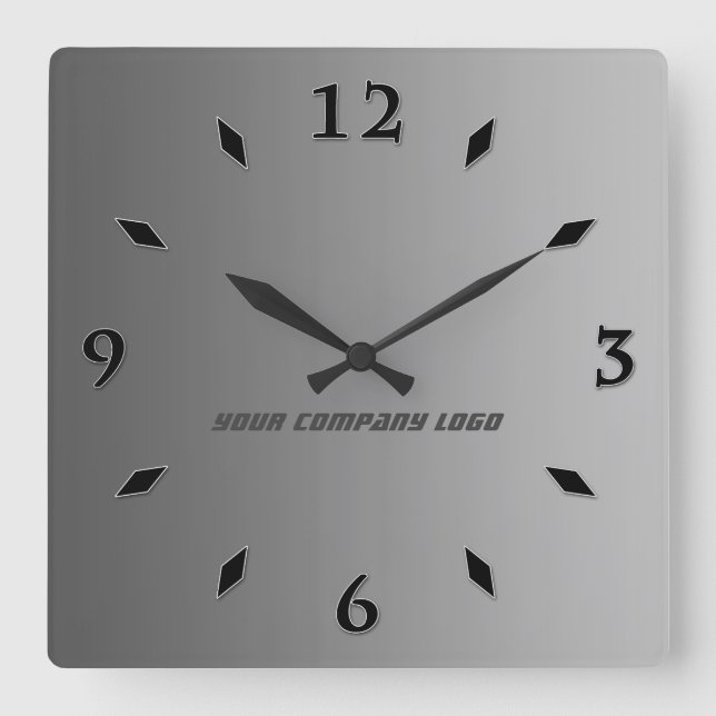 YOUR COMPANY LOGO,personalized,add your text Square Wall Clock (Front)