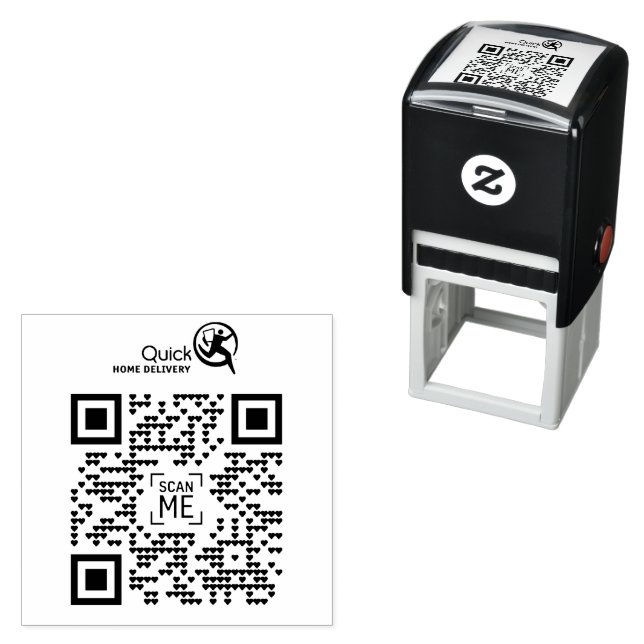 Your Company Logo QR Code Rubber Stamp (In Situ)