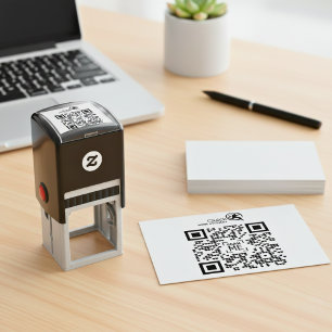 Your Company Logo QR Code Rubber Stamp