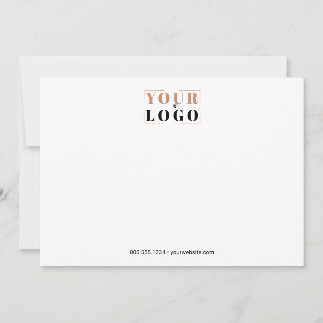 Your Company Logo Simple White Landscape Note Card (Front)