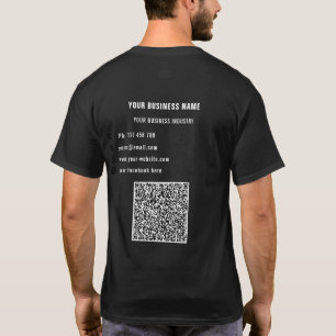 Your Company Logo Text and QR Code Branded T-Shirt