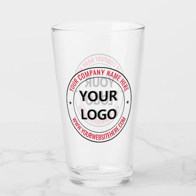 Your Company Logo Text Business Promotional Glass (Front)