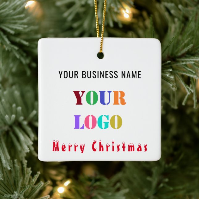 Your Company Logo Text Christmas Ornament Template (Tree)