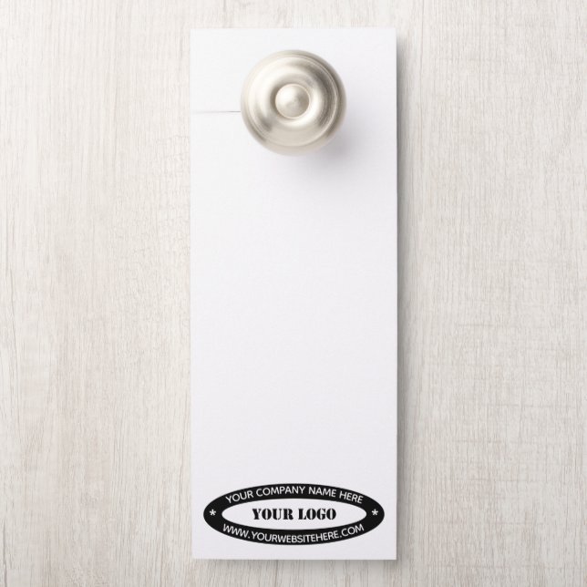 Your Company Logo Text Info Door Hangers Example (On Knob)