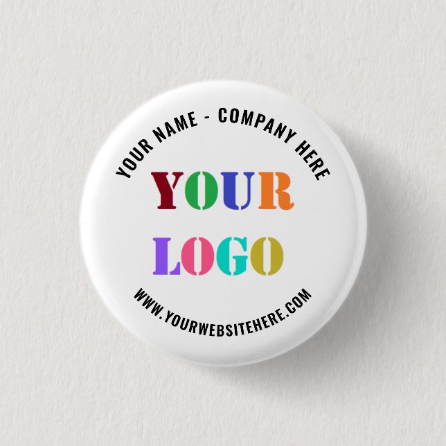 Your Company Logo Text Promotional Button Template (Front)