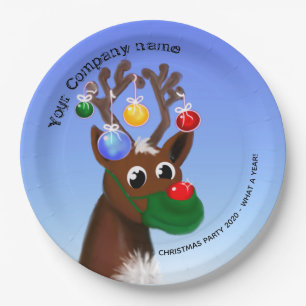 Your company name funny covid christmas party paper plate