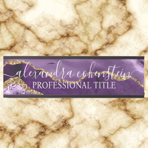 Your Company Office Door Sign Purple and Gold
