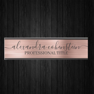 Your Company Office Door Sign Rose Gold