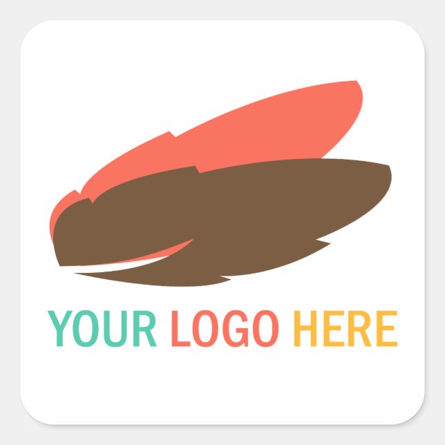 Your company or business logo square promotional square sticker (Front)