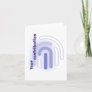 Your Contribution Neon Fingerprint Light Sticker Card