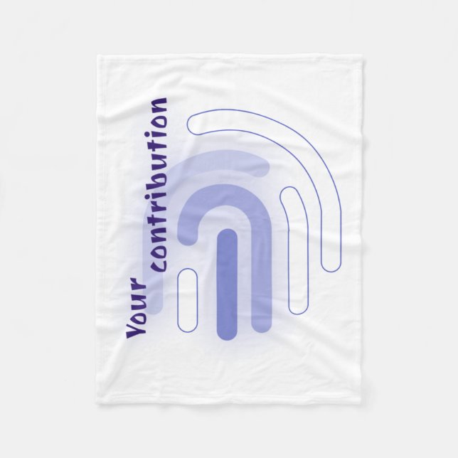 Your Contribution Neon Fingerprint Light Sticker  Fleece Blanket (Front)