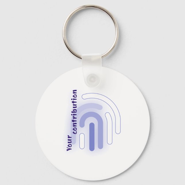 Your Contribution Neon Fingerprint Light Sticker  Key Ring (Front)