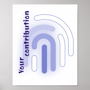 Your Contribution Neon Fingerprint Light Sticker Poster
