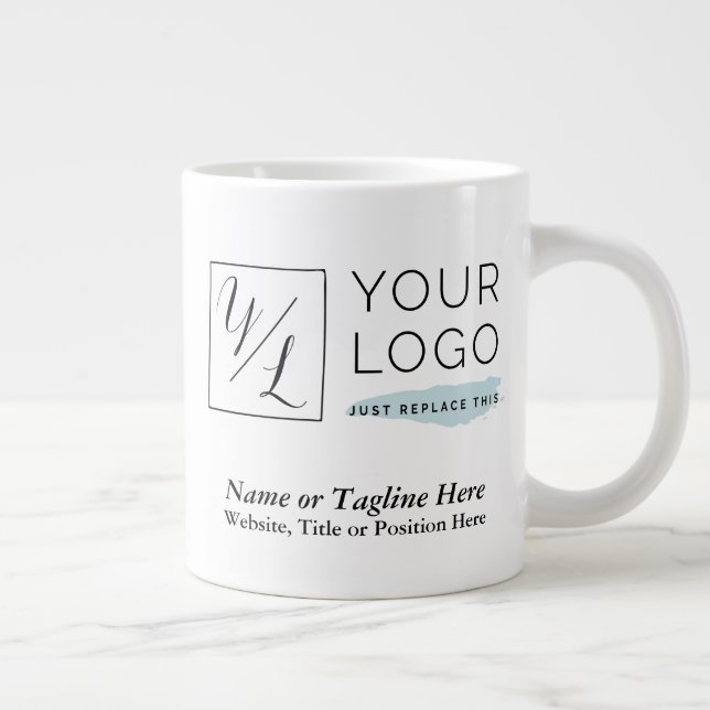 Your Corporate Logo and Customized Details Large Coffee Mug (Right)