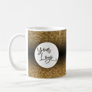 Your Corporate Logo, Gold and Black Ombre Coffee Mug