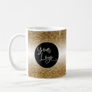 Your Corporate Logo, Gold and White Ombre Coffee Mug