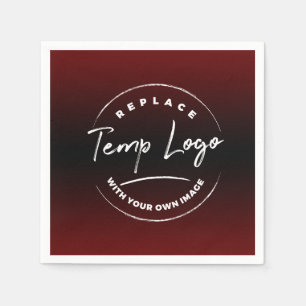 Your Corporate Logo or Image Red Black Ombre Napkin