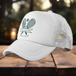 Your Country Club Name Tennis Racket Icons Custom Trucker Hat<br><div class="desc">Easily customise this hat by adding your club or society name by clicking the "Personalise" button. You can change the background, font colour etc by clicking the "Edit with Design tool". Perfect for any club, business, or school society. Order as many or as fewer as required. There's no setup fee...</div>