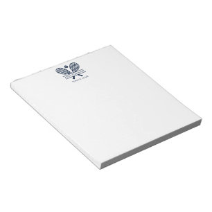 Your Country Club Name Tennis Rackets Motif Custom Notepad