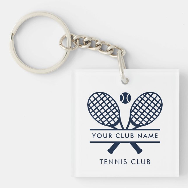 Your Country Club Name Tennis Team Any Colour Key Ring (Front)