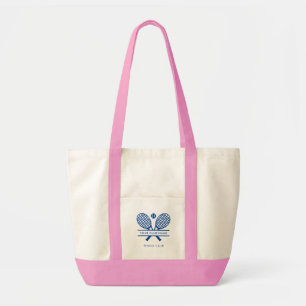 Your Country Club Name Tennis Team Blue Motif Tote Bag