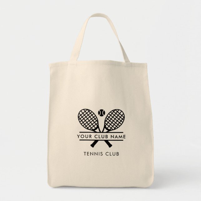Your Country Club Name Tennis Team Swag Tote Bag (Front)