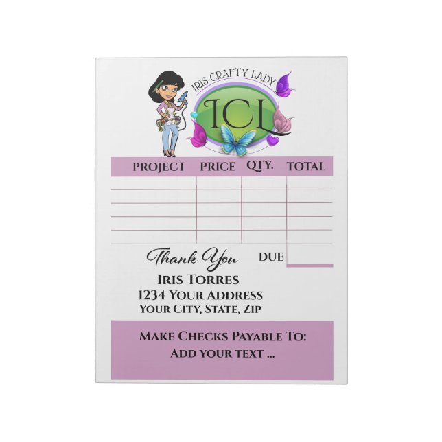 Your Crafty Invoice Notepad (Rotated)