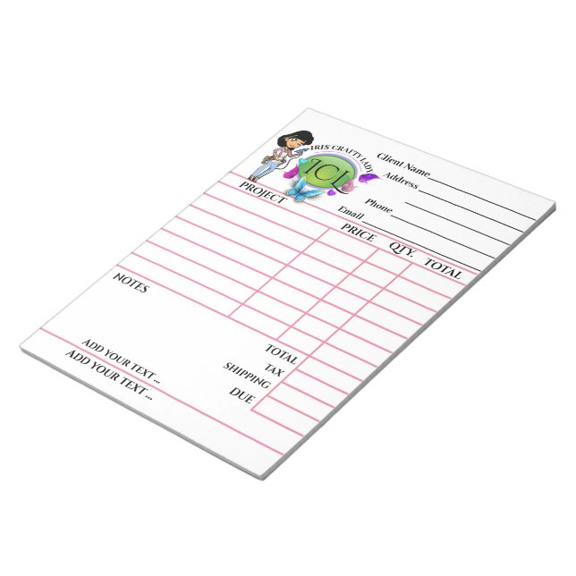Your Crafty Invoice Notepad (Angled)