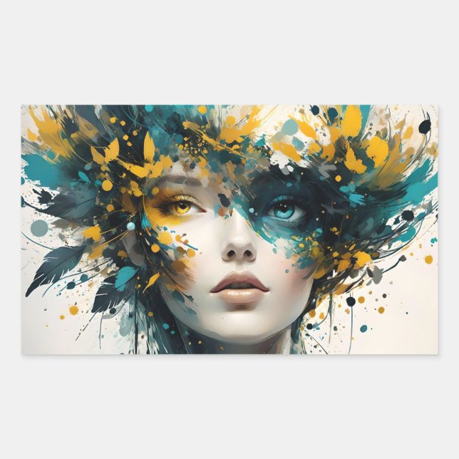 Your Creativity with Stunning Digital Art  Rectangular Sticker (Front)