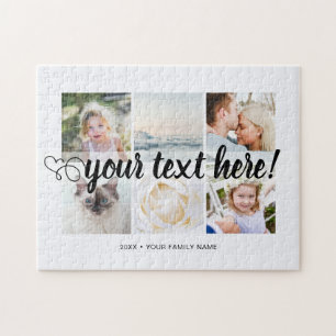 Your custom 6 photos collage and text jigsaw puzzle