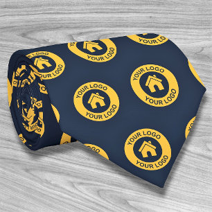 Your Custom Business Logo Blue Promotional Tie