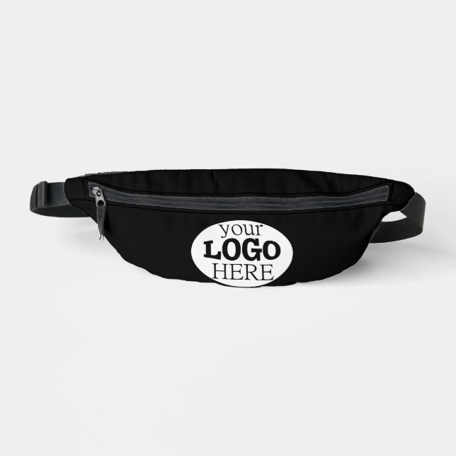 Your Custom Business Logo on Black Bum Bags (Front)