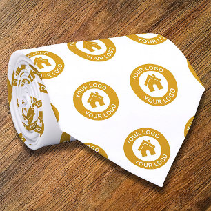 Your Custom Business Logo White Promotional Tie